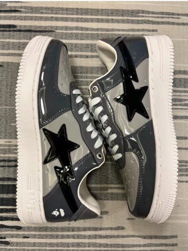 1H20 191 046 A Bathing Ape Bape Sta Low Black Grey Baolan photo review