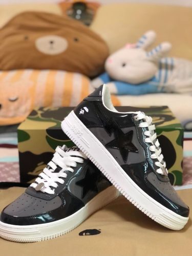 1H20 191 046 A Bathing Ape Bape Sta Low Black Grey Baolan photo review