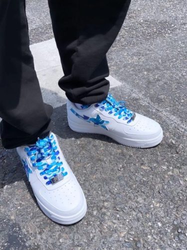 1H20-191-045 A Bathing Ape Bape Sta Low White Blue Camouflage photo review