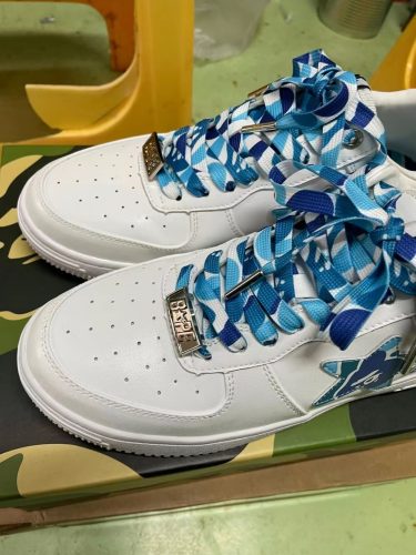 1H20-191-045 A Bathing Ape Bape Sta Low White Blue Camouflage photo review