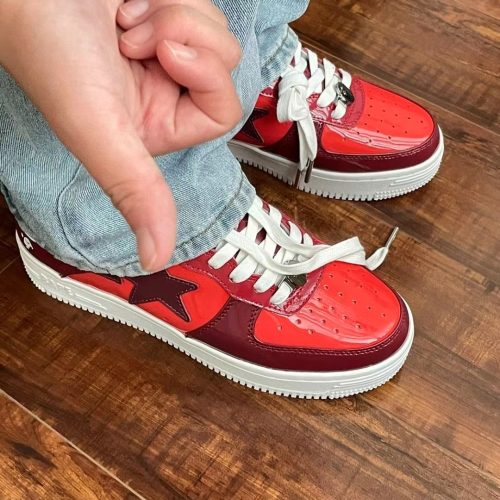 1H20 191 046 A Bathing Ape Bape Sta Low White Dark Red Mirror Surface photo review