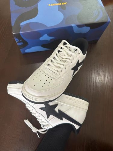 1173-191-912 A Bathing Ape Bape Sta Low White And Black Tick photo review