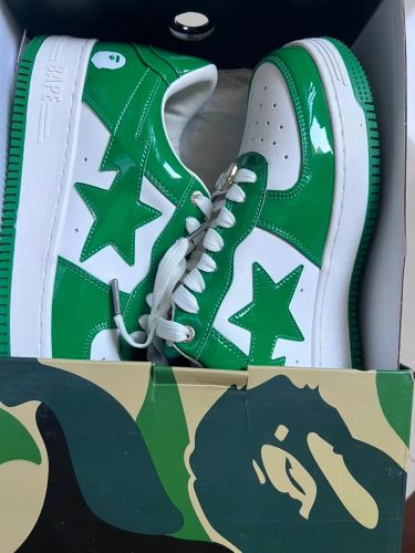 1H70-191-001 A Bathing Ape Bape Sta Low White Green photo review