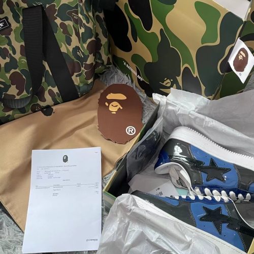 1H20 191 046 A Bathing Ape Bape Sta Low Lnk Blue Mirror Surface photo review