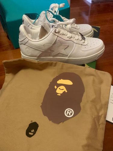 1H70-191-006 A Bathing Ape Bape Sta Low White photo review