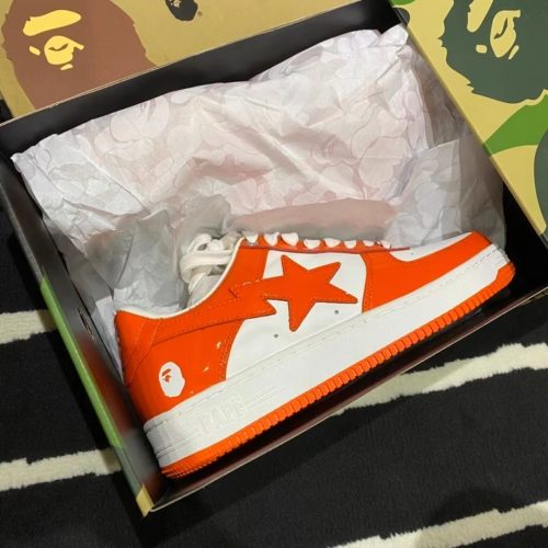 1H70-191-001 A Bathing Ape Bape Sta Low White Orange photo review