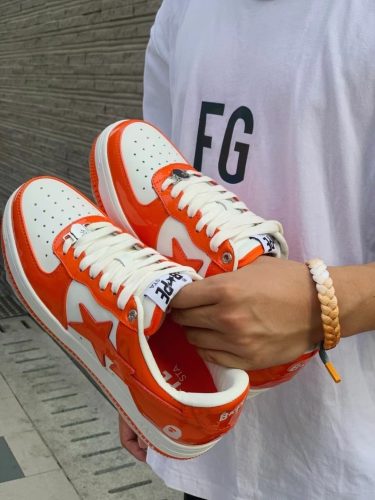 1H70-191-001 A Bathing Ape Bape Sta Low White Orange photo review